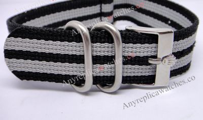 Replacement Rolex Pro-hunter Black White stripe Nylon strap